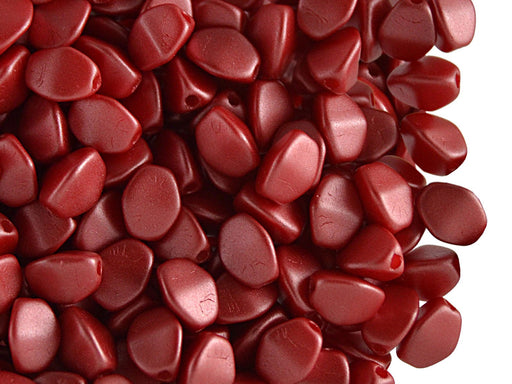 50 St. Pinch Gepresste Perlen 5x3,5mm, Böhmisches Glas, Pastell Koralle Rot