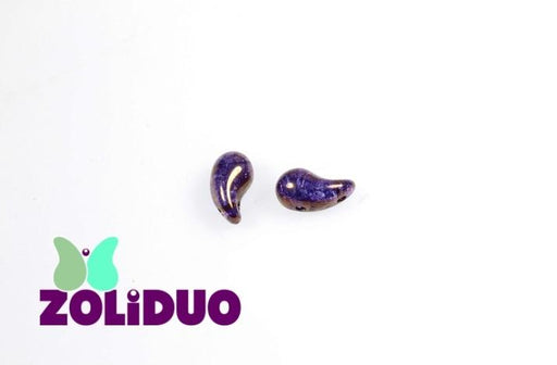 20 St. ZoliDuo® Recht Version Perlen, Teardrop 5x8mm mit zwei Löchern, Böhmisches Glas, Kristallbronze