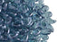 20 St. ZoliDuo® Recht Version Perlen, Teardrop 5x8mm mit zwei Löchern, Böhmisches Glas, Kristall-blauer Glanz