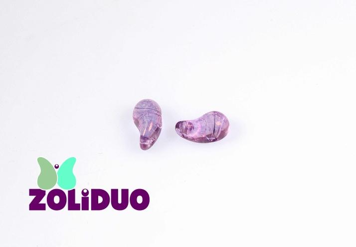 20 St. ZoliDuo® Recht Version Perlen, Teardrop 5x8mm mit zwei Löchern, Böhmisches Glas, Kristall Vega Glanz