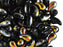 20 St. ZoliDuo® Recht Version Perlen, Teardrop 5x8mm mit zwei Löchern, Böhmisches Glas, Schwarz Marea