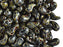 20 St. ZoliDuo® Recht Version Perlen, Teardrop 5x8mm mit zwei Löchern, Böhmisches Glas, Dunkel Travertin