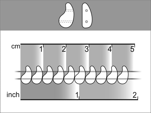 20 St. ZoliDuo® Recht Version Perlen, Teardrop 5x8mm mit zwei Löchern, Böhmisches Glas, Opak Türkisgrün Travertin