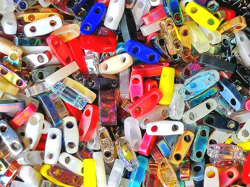 5 g Quarter Tila™ Glasperlen 5x1.2x1.9 mm, 2-Loch, Mix, Japanische Glasperlen Miyuki (Quarter Tila™Beads)