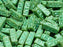 Keltische Blockperlen 15x5 mm Türkisgrüner Picasso mit grünen Verzierung Tschechisches Glas Farbe_Green