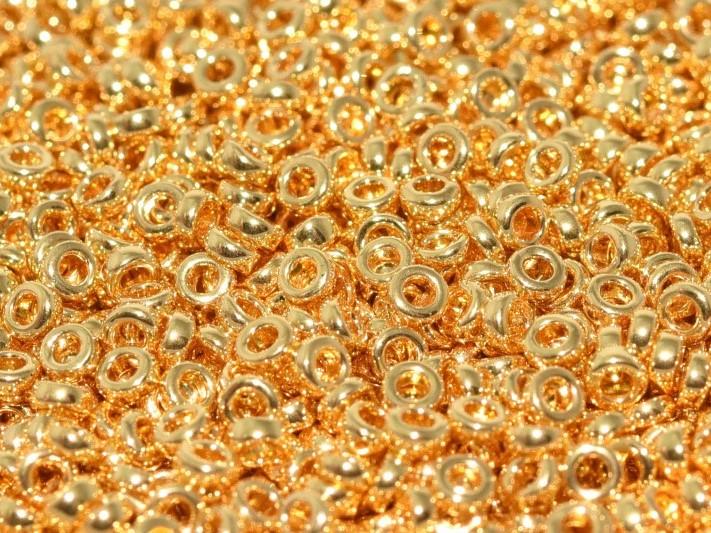 Zwischenperlen 2.2x1 mm Mit 24 Kt Gold beschichtet Japanische Glasperlen Miyuki Farbe_Gold