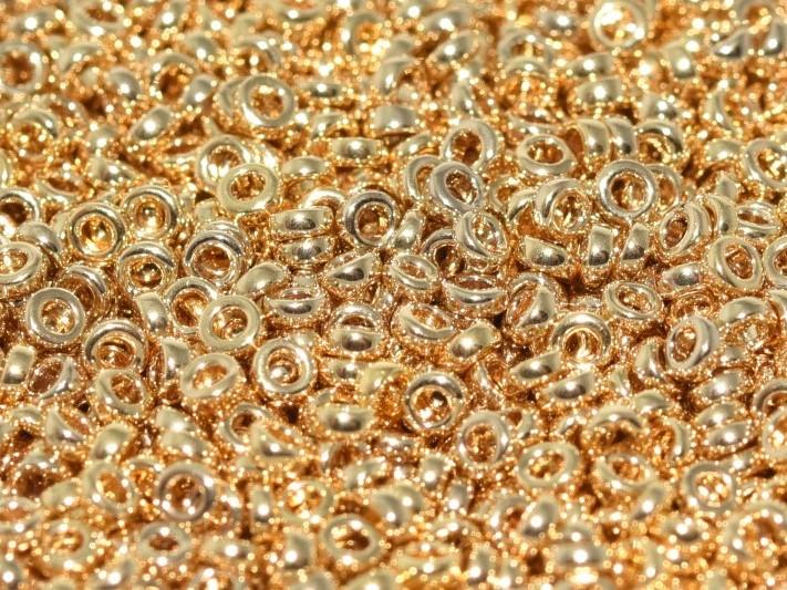 Zwischenperlen 2.2x1 mm Mit 24 Kt Gold leicht beschichtet Japanische Glasperlen Miyuki Farbe_Gold