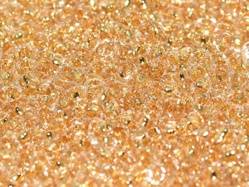 Zwischenperlen 2.2x1 mm Kristall mit 24 Kt Gold beschichtet Japanische Glasperlen Miyuki Farbe_Clear Farbe_ Gold