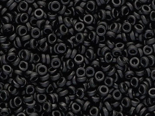Zwischenperlen 2.2x1 mm Schwarz matt Japanische Glasperlen Miyuki Farbe_Black