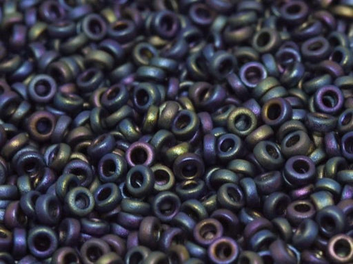 Zwischenperlen 2.2x1 mm Multi irisierend mattiert Japanische Glasperlen Miyuki Farbe_Purple