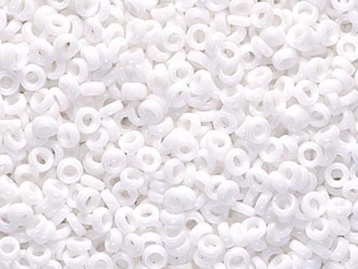 Zwischenperlen 2.2x1 mm Weiß Opak Japanische Glasperlen Miyuki Farbe_White