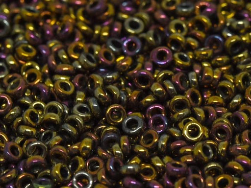 Zwischenperlen 2.2x1 mm Metallic Gold irisierend Japanische Glasperlen Miyuki Farbe_Gold Farbe_ Multicolored
