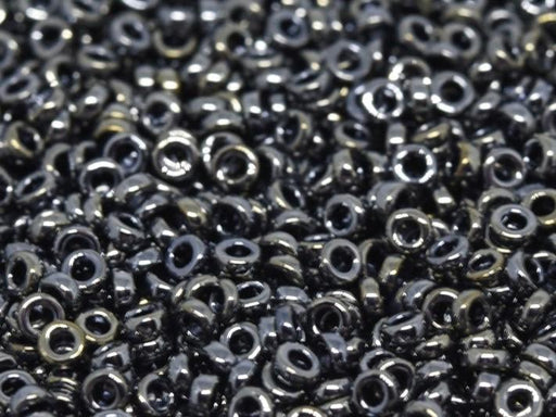 Zwischenperlen 2.2x1 mm Hell Gunmetal Japanische Glasperlen Miyuki Farbe_Grey