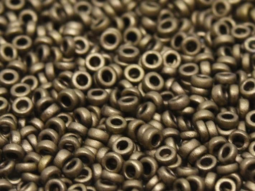 Zwischenperlen 2.2x1 mm Metallic Dunkelbronze mattiert Japanische Glasperlen Miyuki Farbe_Brown