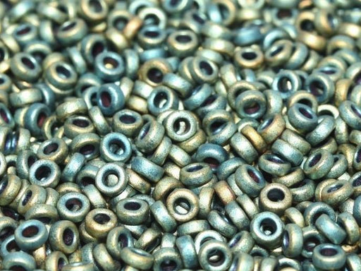 Zwischenperlen 2.2x1 mm Metallic Patina irisierend mattiert  Japanische Glasperlen Miyuki Farbe_Blue Farbe_ Green Farbe_ Multicolored