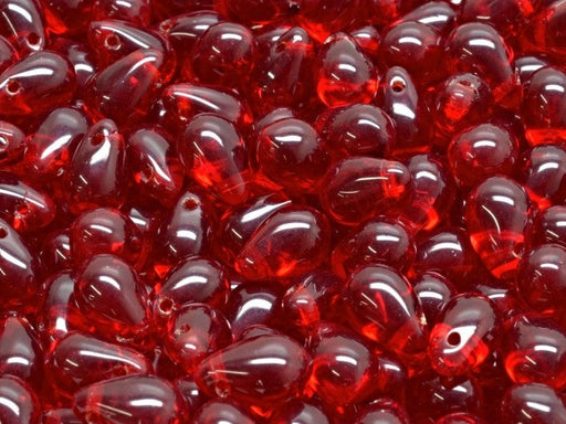 Teardrop Perlen 6x9 mm Dunkler Rubin Tschechisches Glas Farbe_Red