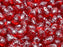 Teardrop Perlen 6x9 mm Rubin-Silberspritzer Tschechisches Glas Farbe_Red