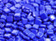 40 St. Tile Gepresste Perlen 6x6x2,9 mm Zwei Löcher, Böhmische Glas, Opak Blau