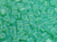 40 St. Tile Gepresste Perlen 6x6x2,9 mm Zwei Löcher, Böhmische Glas, Grün Aqua Opal