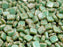 40 St. Tile Gepresste Perlen 6x6x2,9 mm Zwei Löcher, Böhmische Glas, Opak Türkis-Grün Travertin Dunkel