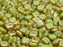 40 St. Tile Gepresste Perlen 6x6x2,9 mm Zwei Löcher, Böhmische Glas, Grün Opal Travertin