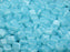 40 St. Tile Gepresste Perlen 6x6x2,9 mm Zwei Löcher, Böhmische Glas, Aqua Opal