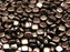 40 St. Tile Gepresste Perlen 6x6x2,9 mm Zwei Löcher, Böhmische Glas, Jet Kupfer Luster