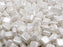40 St. Tile Gepresste Perlen 6x6x2,9 mm Zwei Löcher, Böhmische Glas, Weiß Kreide Luster