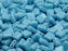 40 St. Tile Gepresste Perlen 6x6x2,9 mm Zwei Löcher, Böhmische Glas, Opak Türkis-Blau