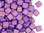 Tile Beads 6x6x3 mm 2-Loch Orchid mit Goldglanz Tschechisches Glas  Farbe_Purple