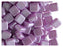 40 St. Tile Gepresste Perlen 6x6x2,9 mm Zwei Löcher, Böhmische Glas, Pastell Flieder