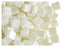 40 St. Tile Beads gepresst 6x6x2,9 mm, 2-Loch, Terra Creme hell, Tschechisches Glas
