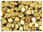 40 St. Gepresste Glasperlen Tile  6x6x2,9 mm, 2-Loch, Terra Metallic Olivin Gold, Tschechisches Glas
