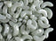25 St. Arcos® par Puca® Perlen, Halbmond 5x10mm mit drei Löchern,Undurchsichtig Hellgrün Keramik Look