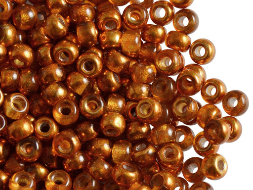 50 St. Pony Gepresste Perlen, Walze 5,5 mm im Durchmesser mit einem Loch von 2 mm, Böhmisches Glas, Semi-Apollo Orange