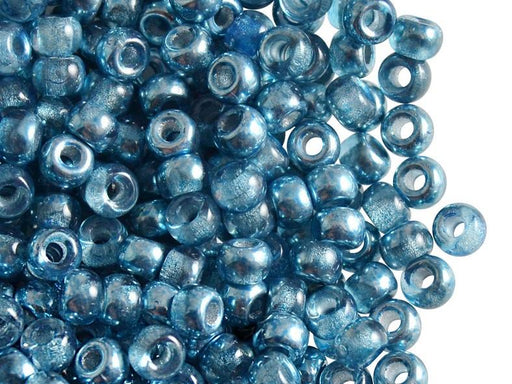 50 St. Pony Gepresste Perlen, Walze 5,5 mm im Durchmesser mit einem Loch von 2 mm, Böhmisches Glas, Semi-Apollo Aqua