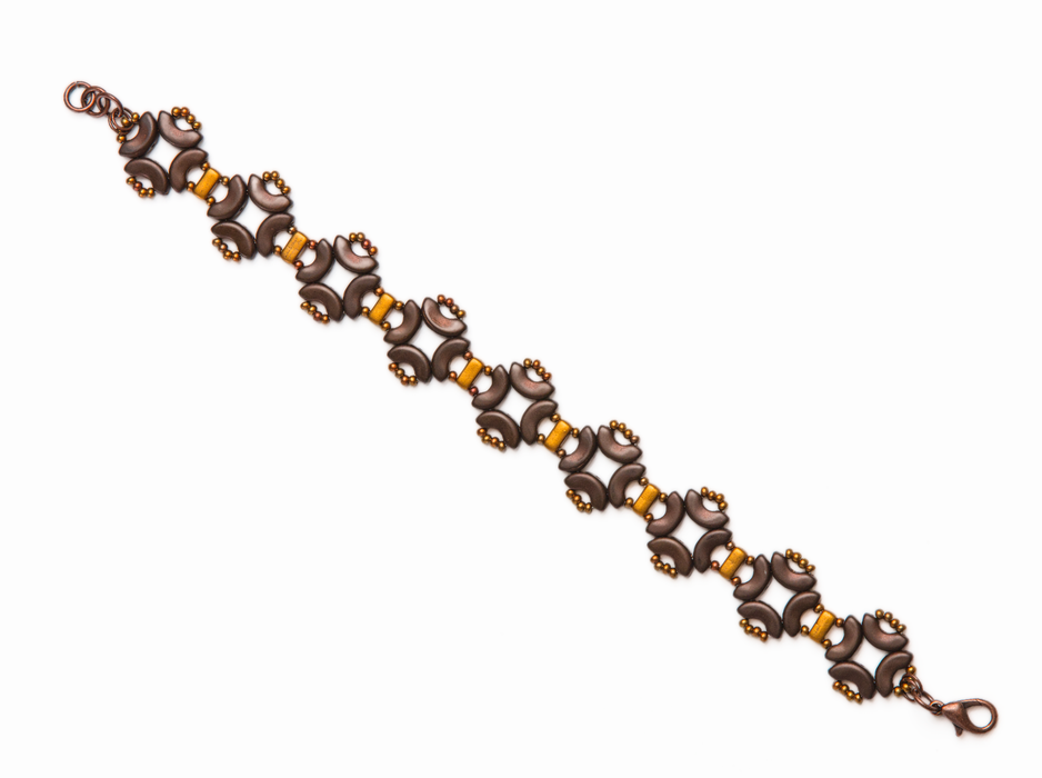 1 St. Exklusive Perlenstickerei Kit für DIY Schmuckherstellung, Armband „Magic Identity“ (Braun-Gold)