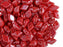 30 St. DiamonDuo ™ Perle 5x8mm zwei Löcher, Tschechische Glas, Rote Koralle Weißer Glanz