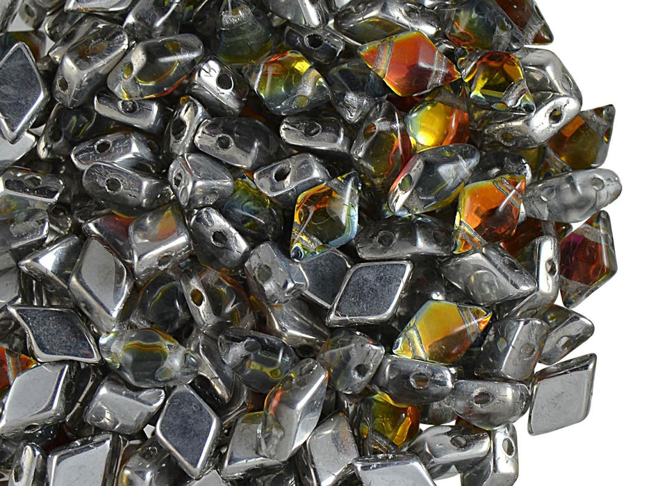 30 St. DiamonDuo™ Perle 5x8mm Zwei Löcher, Tschechische Glas, Kristall Marea