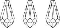 2 St. Swarovski Elements 6000 Teardrop Anhänger 13x6.5mm, Jet