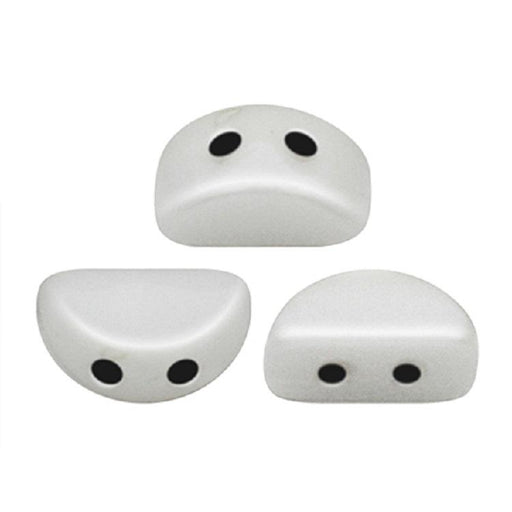 25 St. Kos® Par Puca® Perlen 6x3mm 2-Loch, Undurchsichtiges Weiß
