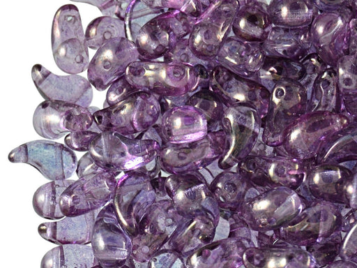 20 St. ZoliDuo® Linke Version Perlen, Teardrop 5x8mm mit zwei Löchern, Böhmisches Glas, Kristall Vega Glanz