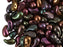 20 St. ZoliDuo® Linksgepresste Perlen, Teardrop 5x8mm mit zwei Löchern, Alabaster Violett schimmernd, Tschechisches Glas