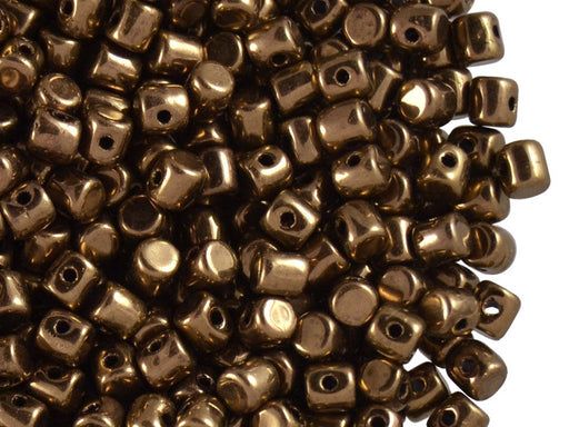 5 g Minos® par Puca® Perlen, Kleiner Zylinder 2,5x3mm mit einem Loch, Dunkel Gold Bronze