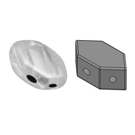 50 St. Paros® Par Puca® Perlen 4x7x3.3mm 2-Loch, Kristall