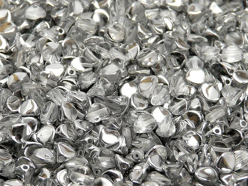 50 St. Pinch Gepresste Perlen 5x3,5mm, Böhmisches Glas, Kristall Labrador