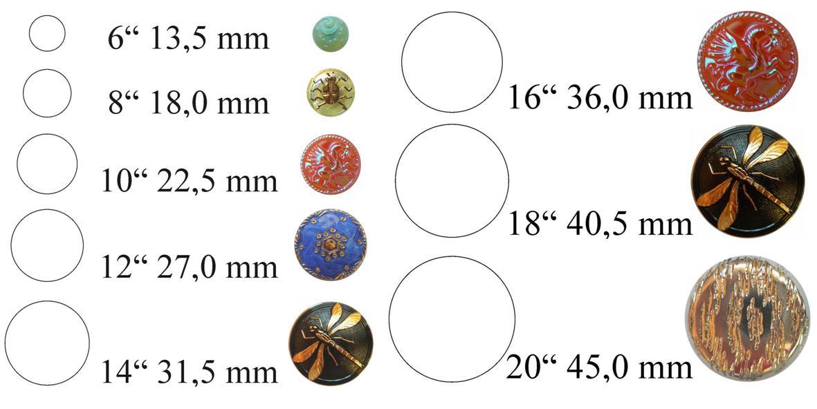 1 St. Tschechischer Glasknopf, Kristall Schwarz Gold, handbemalt, Größe 8 (18mm)