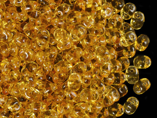 20 g SuperDuo Rocailles 2.5x5mm Zwei Löcher, Böhmisches Glas, Topas