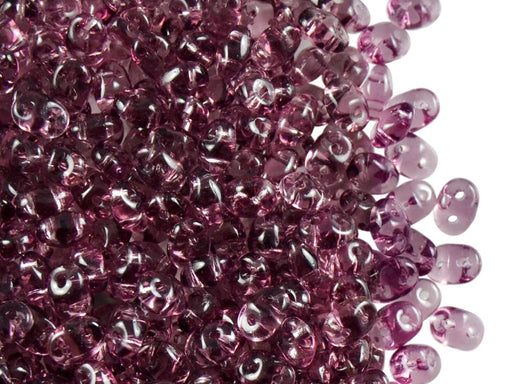 20 g SuperDuo Rocailles 2.5x5mm 2-Loch, Amethyst, Tschechisches Glas