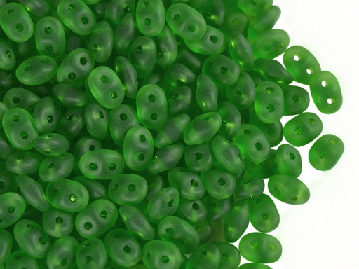 20 g SuperDuo Rocailles 2.5x5mm Zwei Löcher, Böhmisches Glas, Chrysolit Matte